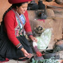 Peruanisches Wollefärben