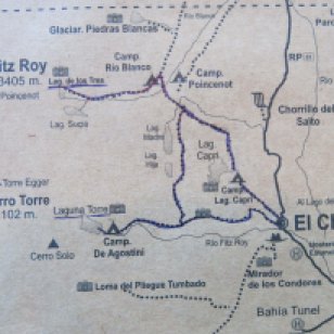 Lageplan von El Chaltén und Umgebung